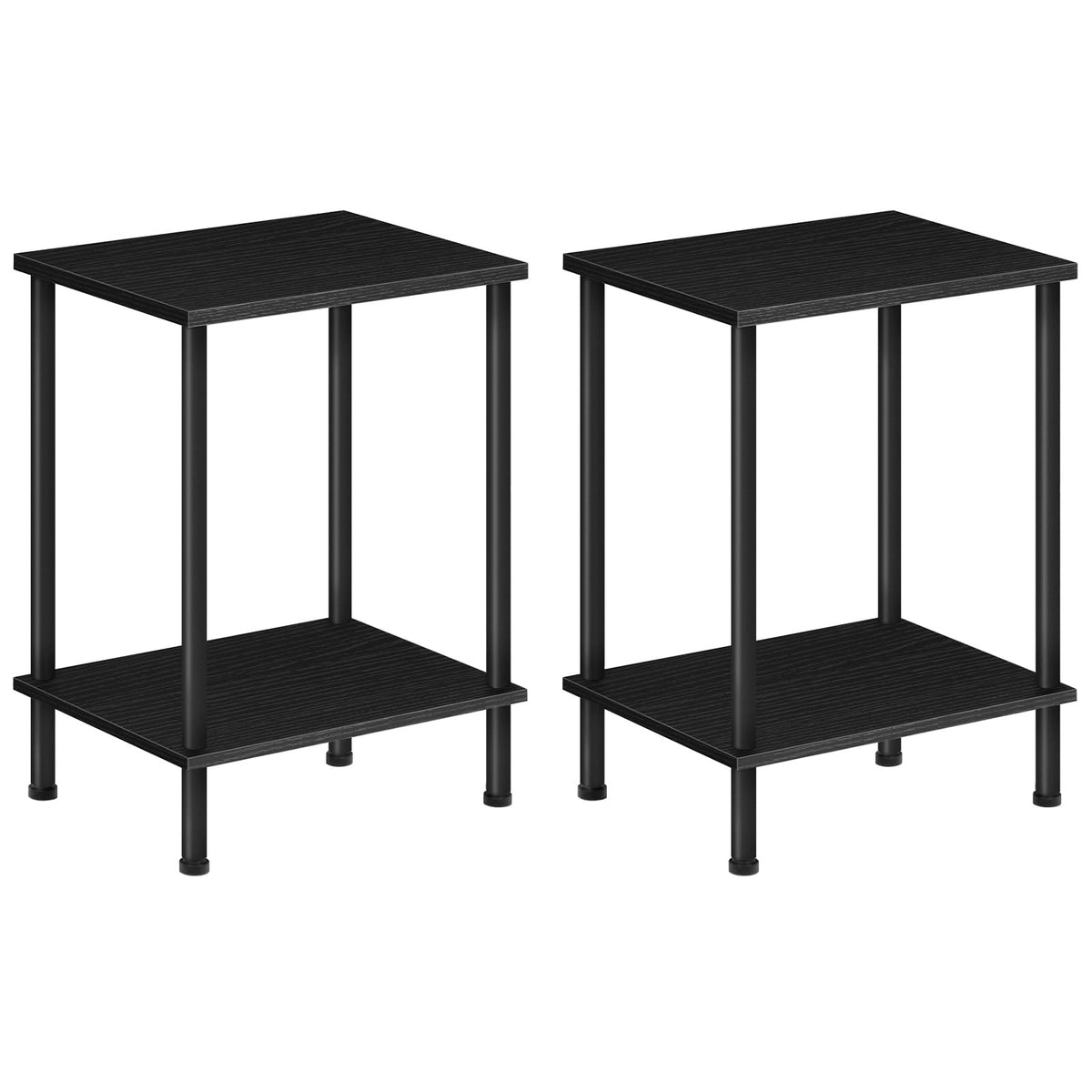 HOOBRO End Table, Small Side Table, Nightstand with 2-Layer Storage Shelves, Sofa Table for Small Spaces, Living Room, Bedroom, Stable Frame, Easy Assembly, Rustic Brown BF09BZ01