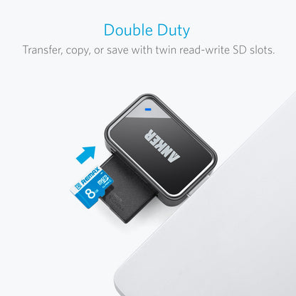 Anker SD Card Reader USB C, Dual Slots USB Type C to Micro SD Card Adapter