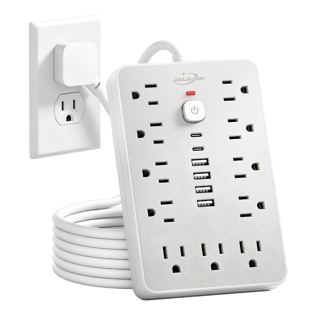 6 FT Flat Plug Surge Protector Power Strip,11 AC Outlets with 6 USB Ports