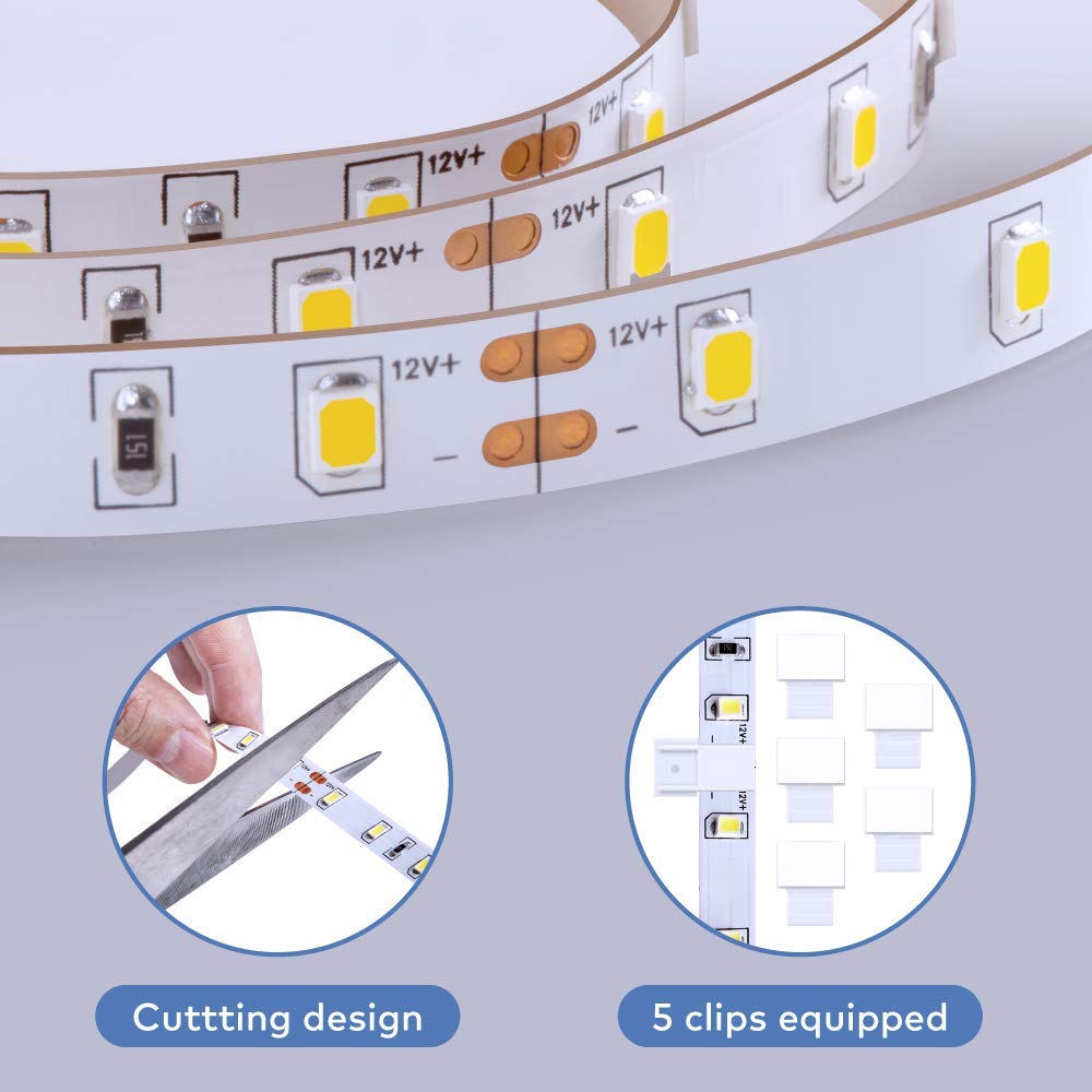 Govee Warm White LED Strip Lights 16.4ft with Control Box, 3000K, Dimmable