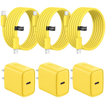 iPhone 18 17 16 15 Charger Fast Charging 3 Pack USB C Charger Block