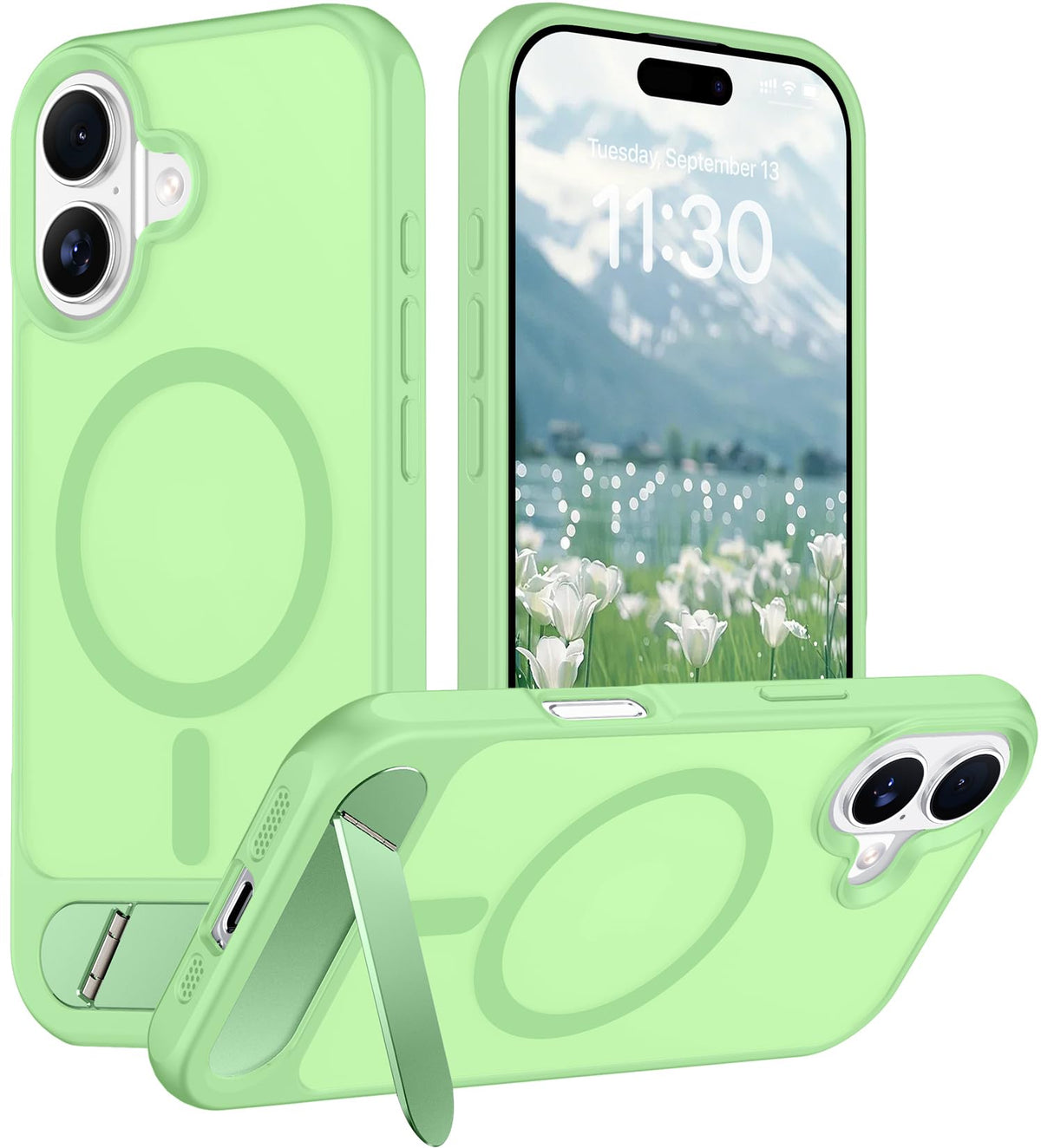 Temdan Magnetic Compatible with iPhone 16 Pro Max Case, [Built-in Invisible Kickstand][Compatible with MagSafe] [Military Grade Shockproof] Slim Translucent Matte Phone Case for iPhone 16 Pro Max 6.9"