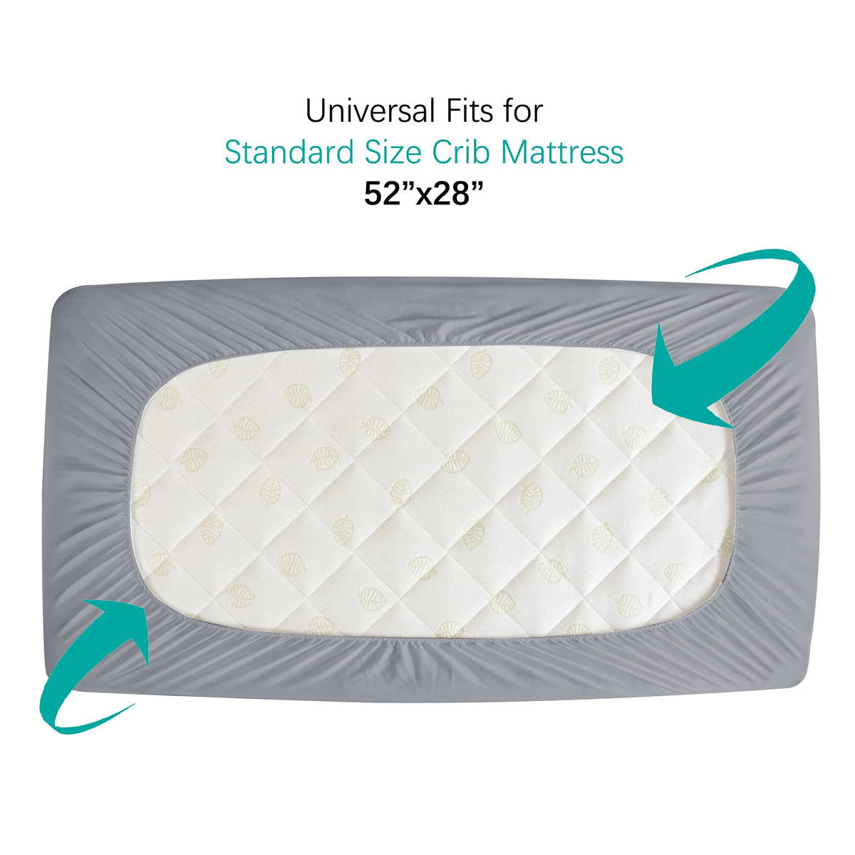 Crib Mattress Protector Sheets Fitted Waterproof Mattress Pad Cover 2 Pack
