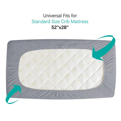 Crib Mattress Protector Sheets Fitted Waterproof Mattress Pad Cover 2 Pack