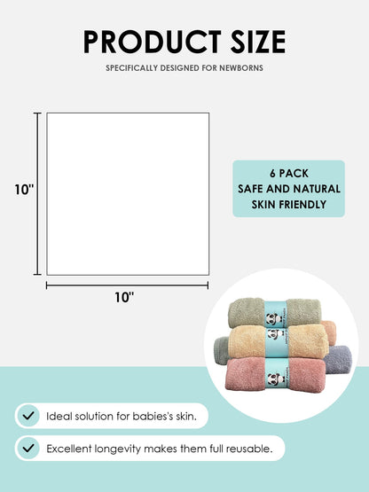 HIPHOP PANDA Soft Baby Washcloths, 2-Layer, 30 Pack Newborn Gift Set