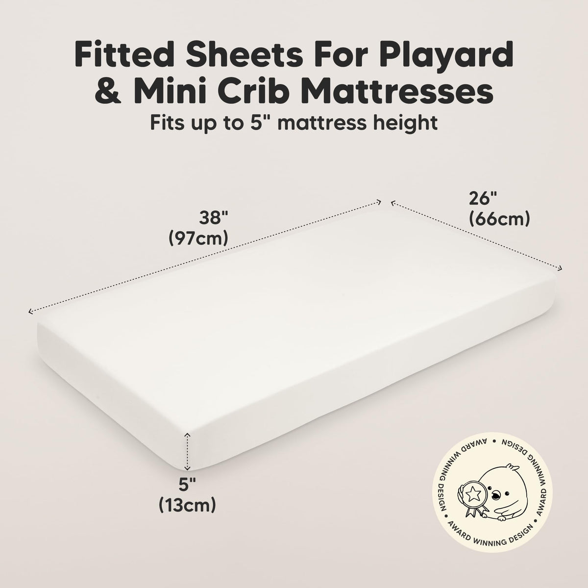 2pk Mini Crib Sheets Fitted 38x26 Pack N Play Mattress Sheet (Bumble Bear)