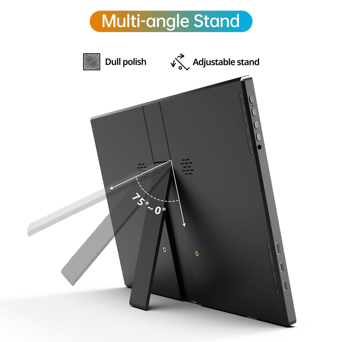 MNN 15.6" 4K Portable Monitor, UHD IPS, USB-C HDMI, with Smart Cover Stand