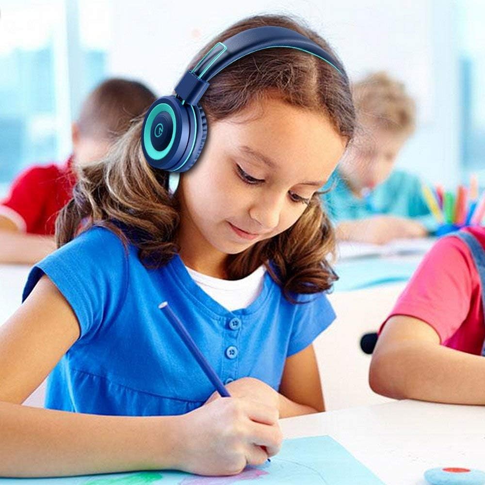 noot products K11 Kids Headphones with Wired Cord 3.5mm Jack Navy/Teal