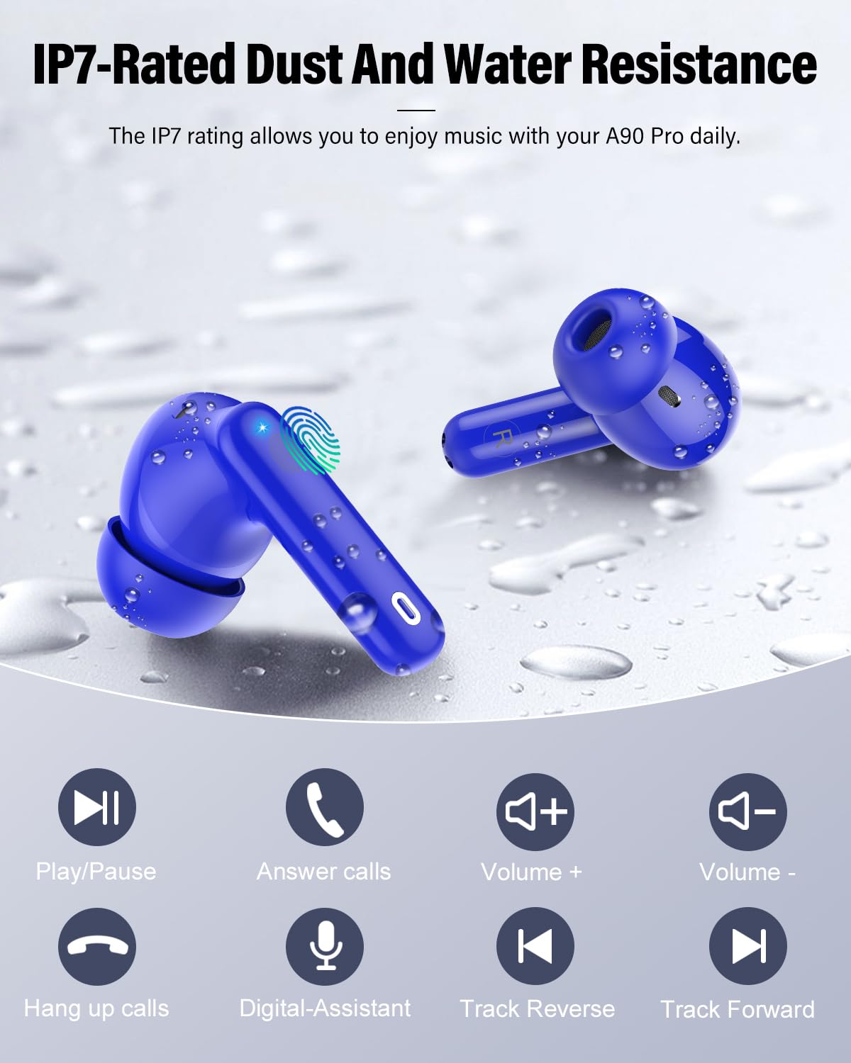Wireless Earbuds, Bluetooth 5.4 Headphones Bass Stereo/Clear Call,Rose Gold