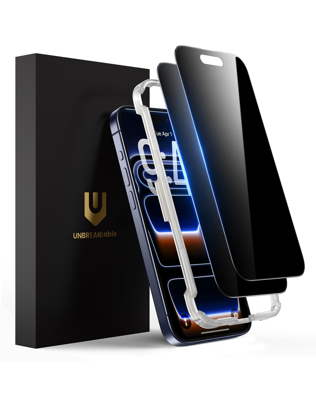 UNBREAKcable Privacy Screen Protector for iPhone 16 Pro, 2-Pack