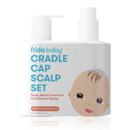 Frida The 3-Step Cradle Cap System, DermaFrida FlakeFixer, White-Blue
