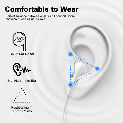 2 Pack Apple MFi Certified Wired Earbuds for iPhone, Lightning Headphones