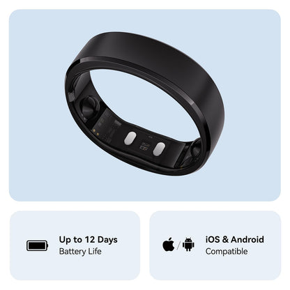 RingConn Gen 2 Smart Ring - Sleep Apnea Monitoring(Black, Size 9)