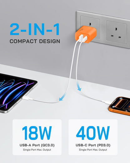 [4 Pack] 20W USB C Charger Block Fast Charging Multiport Adapter