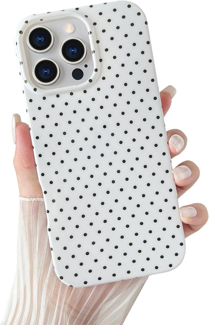 Yeddabox for iPhone 15 Case Cute Polka Dot Phone Case Soft TPU Slim Shockproof Phone Cover for Women Girls, Blue