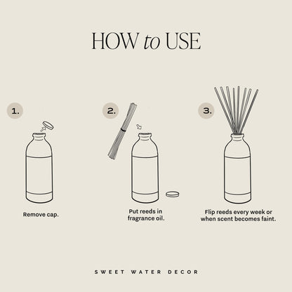 Sweet Water Decor Spa Day Reed Diffuser Set - Sea Salt, Jasmine, Wood, and Cream Scented Diffuser - Relaxing Spa Scent Diffusers for Home, Long Lasting Fragrance, Made in the USA