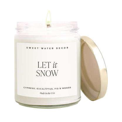 Sweet Water Decor Christmas Candle Gift, Holiday Scented 9oz Clear Jar