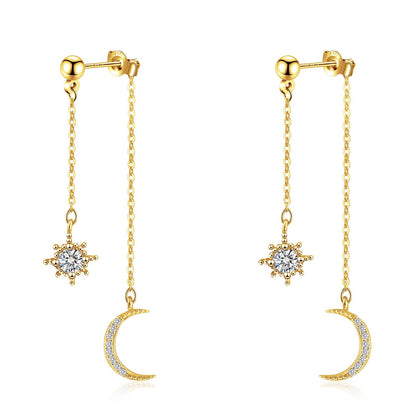 Moon and Star Dangle Earrings