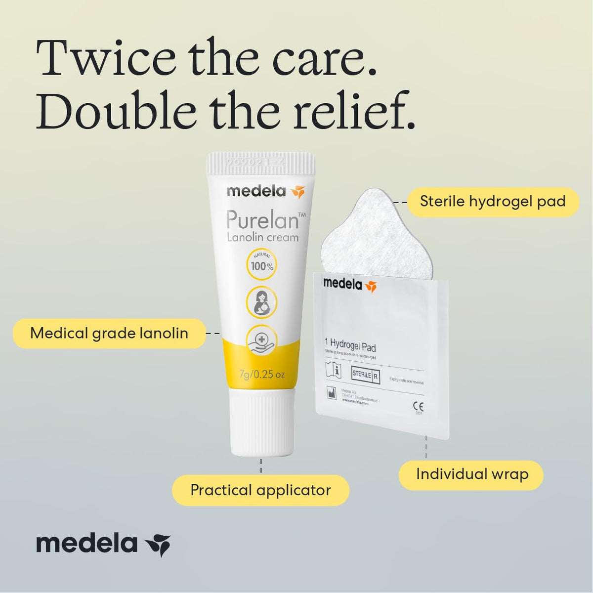 Medela Soothing Hydrogel Pads for Nipples, Reusable 24 Hours, Pack of 4