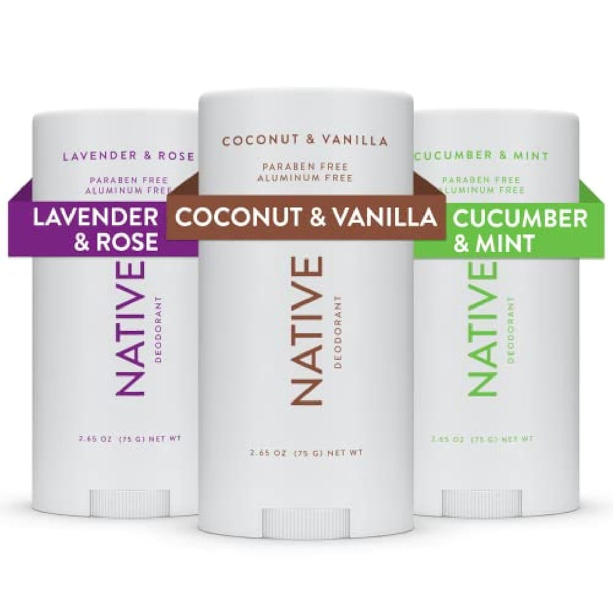 Native Aluminum-Free Deodorant for Women & Men, Coconut & Vanilla, 2.65oz