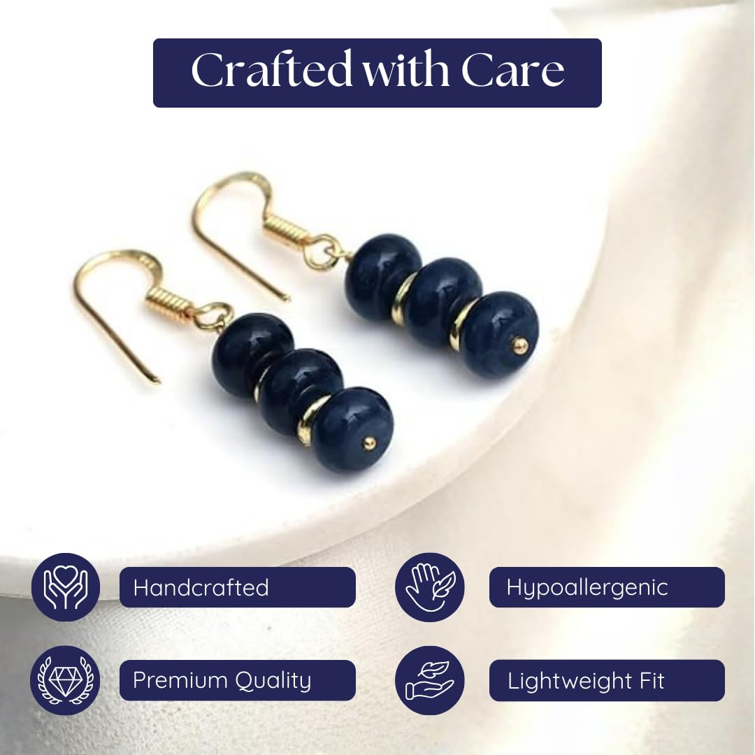 Gempires Beaded Gemstone Dangle Earrings for Women, Boho Gold Birthstone