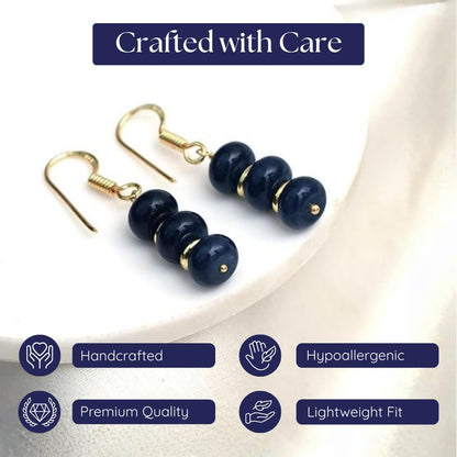 Gempires Beaded Gemstone Dangle Earrings for Women, Boho Gold Birthstone