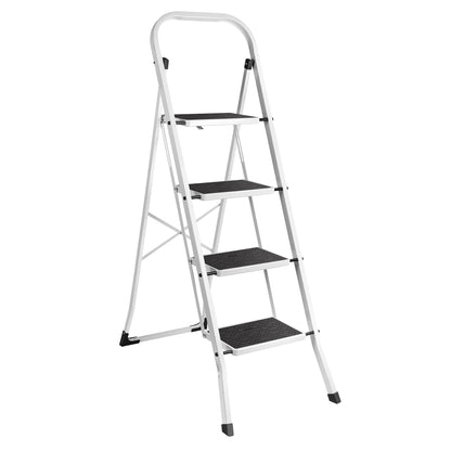 VonHaus 3 Step Ladder – Premium Quality Folding Step Ladder for DIY and Gardening - Anti Slip Feet, Easy to Store Ladder, 150KG Max Capacity - Durable Steel