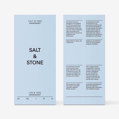 Salt & Stone Aluminum-Free Deodorant, Women & Men Santal & Vetiver 2.6 oz