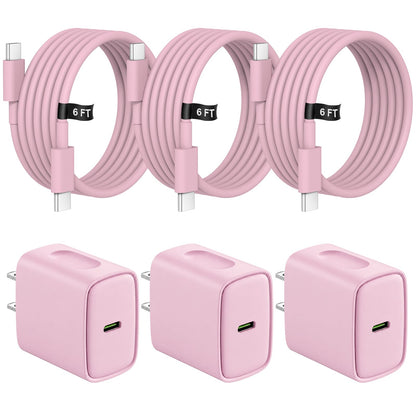 iPhone 18 17 16 15 Charger Fast Charging 3 Pack USB C Charger Block
