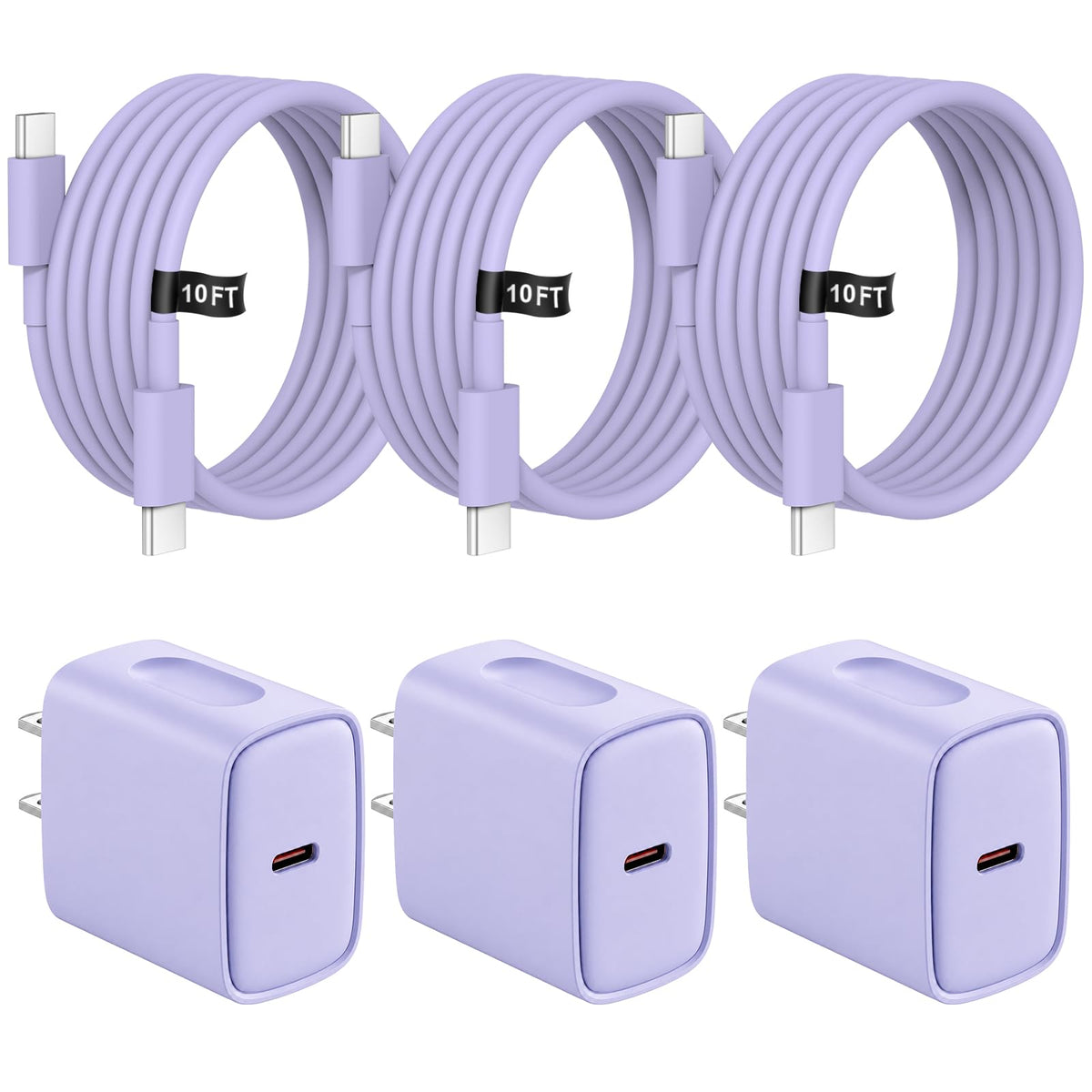iPhone 18 17 16 15 Charger Fast Charging 3 Pack USB C Charger Block