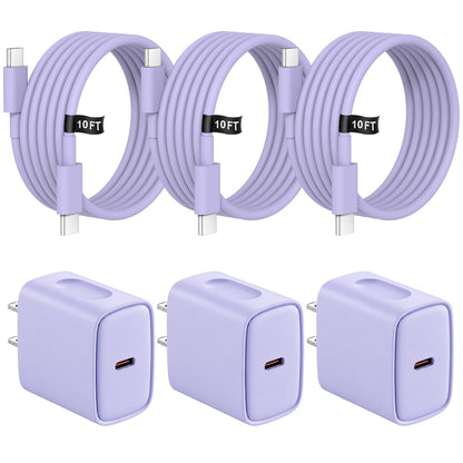 iPhone 18 17 16 15 Charger Fast Charging 3 Pack USB C Charger Block