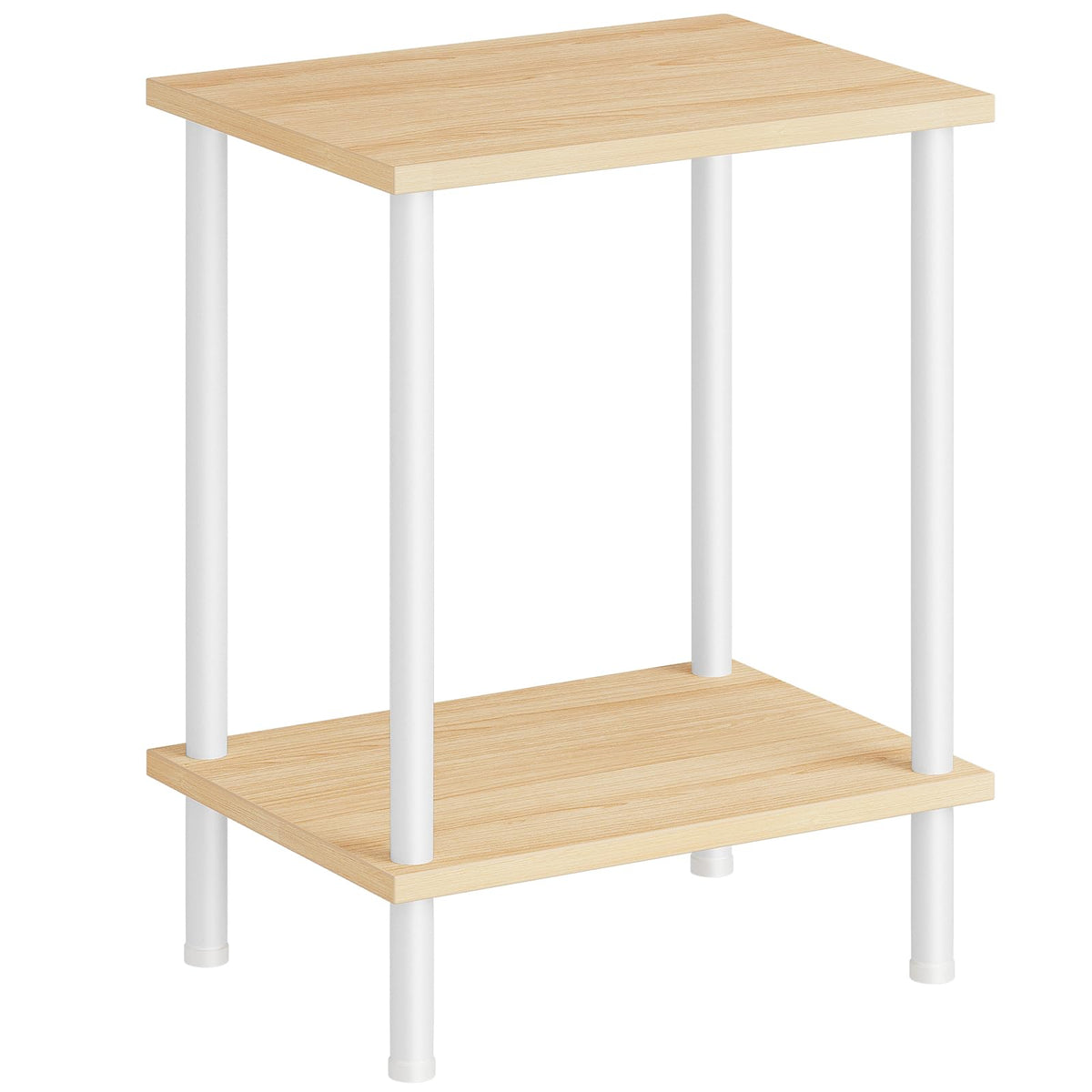HOOBRO End Table, Small Side Table, Nightstand with 2-Layer Storage Shelves, Sofa Table for Small Spaces, Living Room, Bedroom, Stable Frame, Easy Assembly, Rustic Brown BF09BZ01