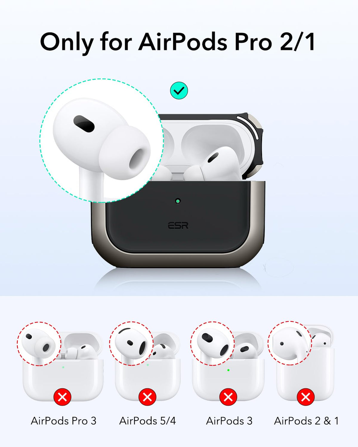 ESR for AirPods Pro 2 Case, Compatible with MagSafe, White