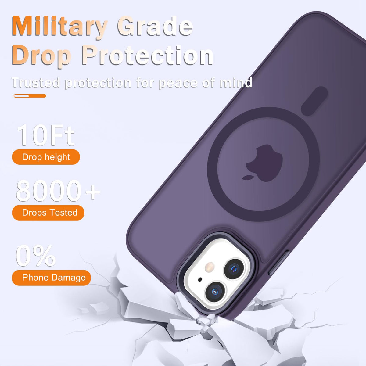 for iPhone 14 Plus Case, Matte Magnetic Phone Case, Lavender Purple