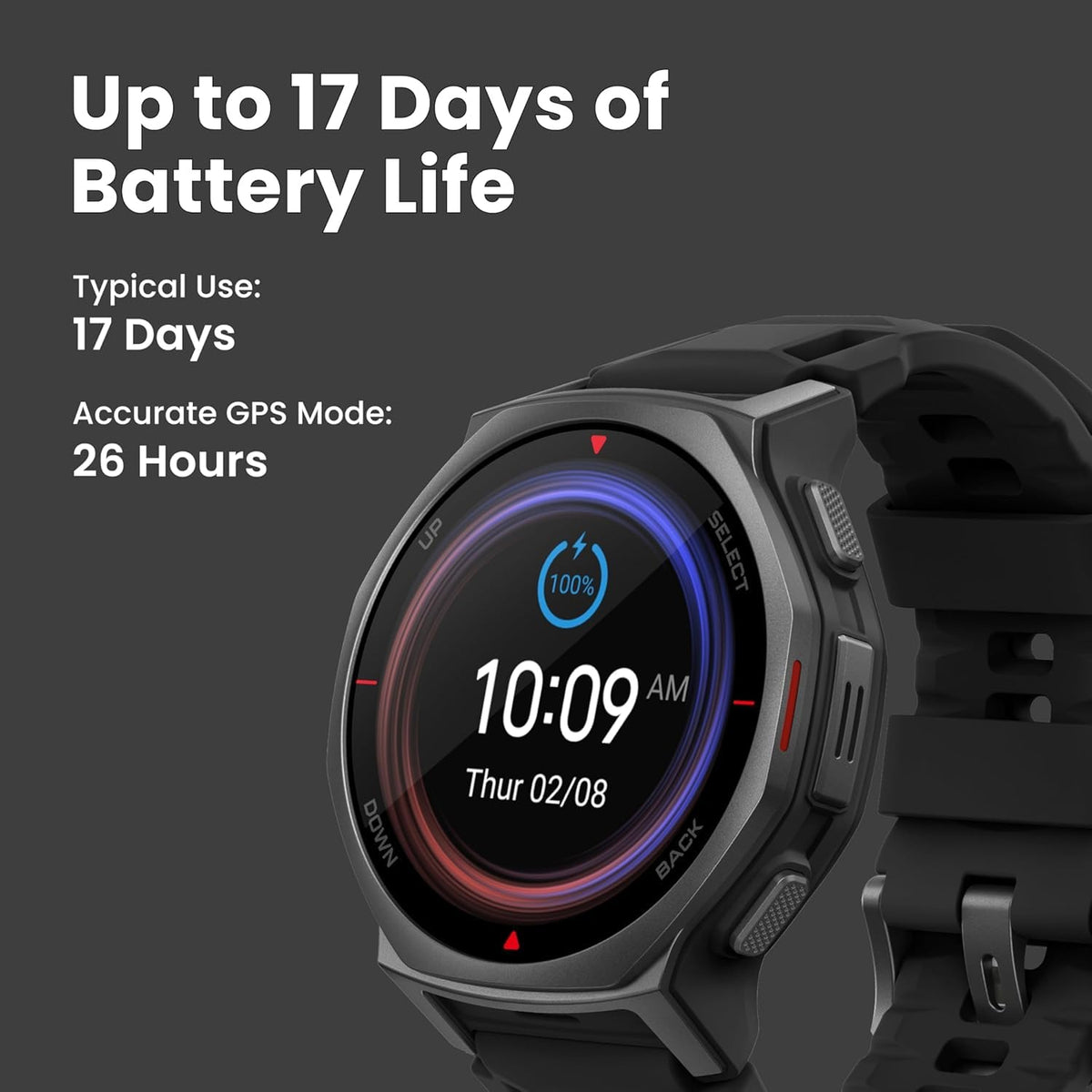 Amazfit T-Rex 3 Pro Smart Watch, 1.5" AMOLED Sapphire Glass, iOS/Android