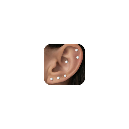 10 Pairs Small Stud Earrings for Women Hypoallergenic Multiple Piercings