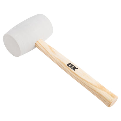 OX Trade Black Rubber Mallet 16oz / 450g, Non-Marking Hammer, Wooden Handle