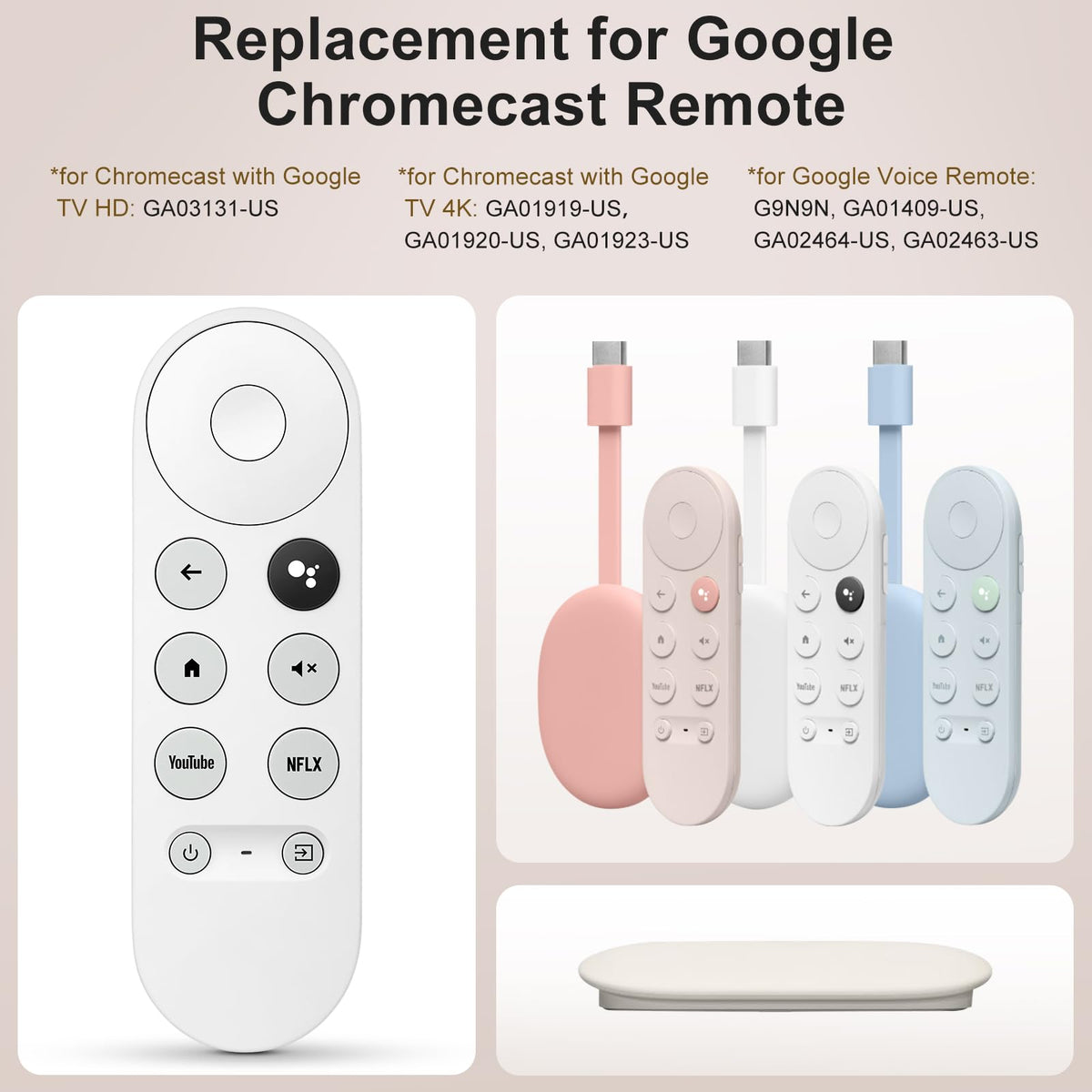 Replacement for Samsung TV Remote, for All 2018-2024 Samsung Remote Control for Smart TV with Voice Control. No Solarcell. 2-Year Warranty.