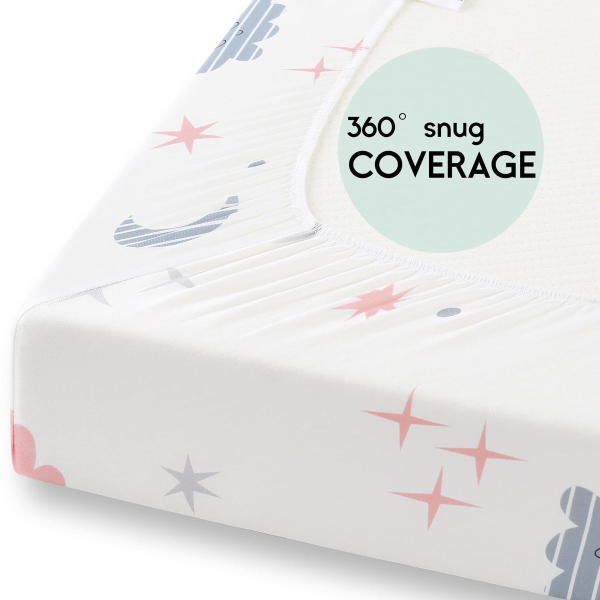 Yoofoss 2-Pack Baby Crib Sheets for Boys Girls 52x28 (Green+Leaf)