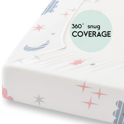 Yoofoss 2-Pack Baby Crib Sheets for Boys Girls 52x28 (Green+Leaf)