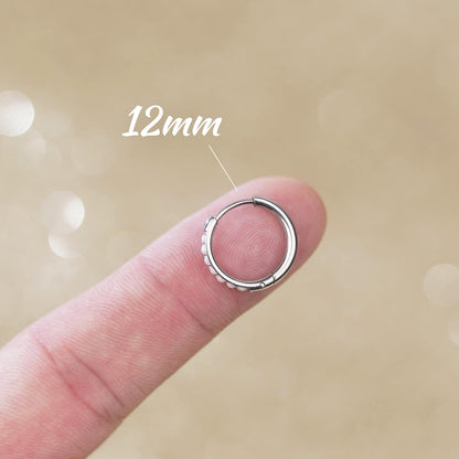 1Pair 316L Surgical Steel Opal Small Hoop Earrings for Women Hypoallergenic Medical Grade Lightweight For Cartilage Helix Daith Tragus Lobe Piercing Jewelry