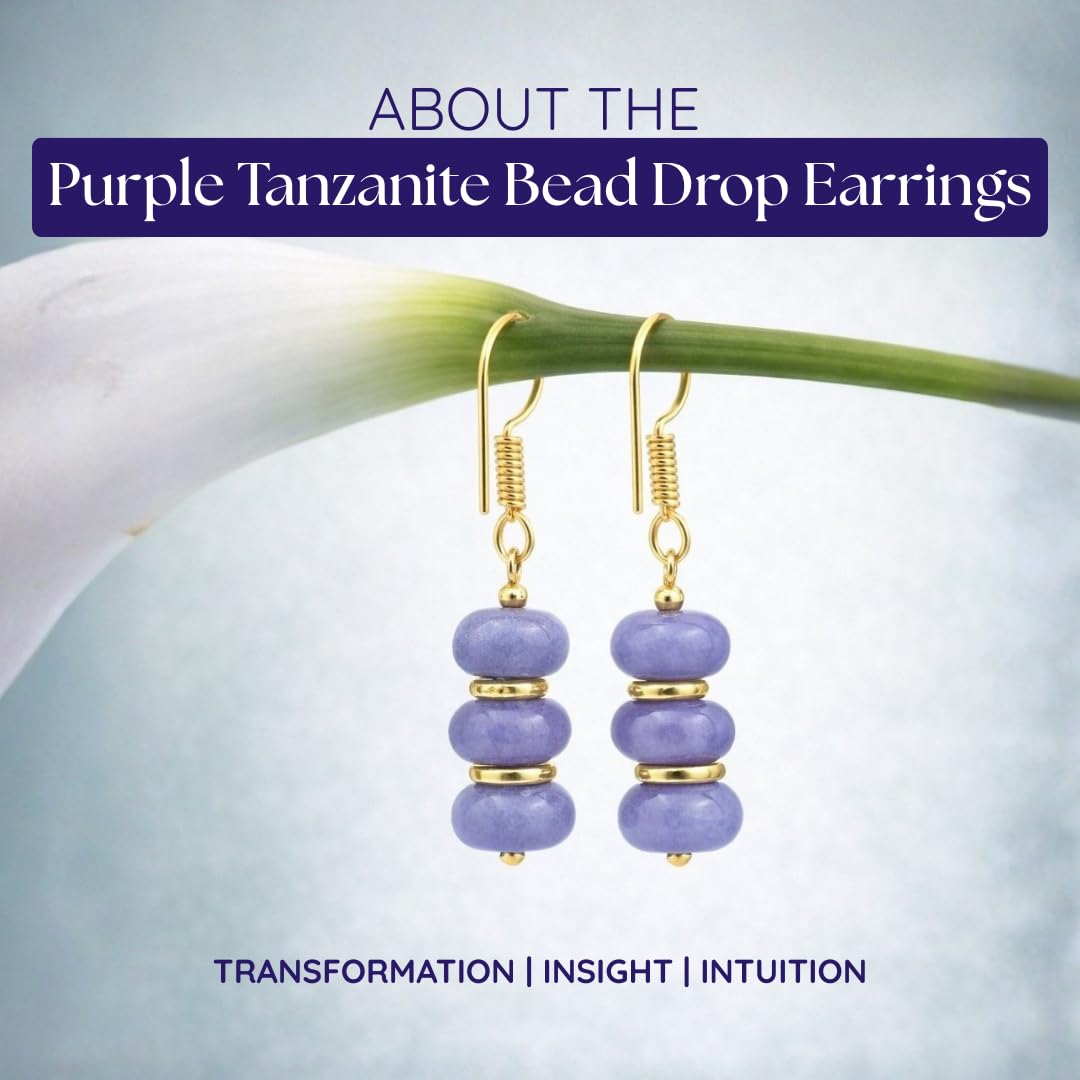 Gempires Beaded Gemstone Dangle Earrings for Women, Boho Gold Birthstone