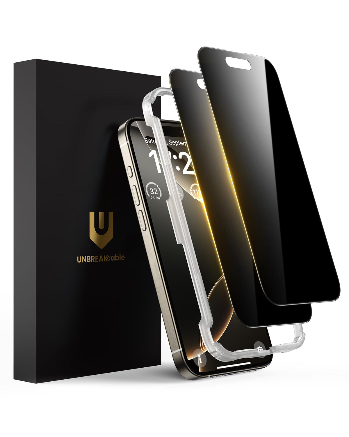 UNBREAKcable Privacy Screen Protector for iPhone 16 Pro, 2-Pack