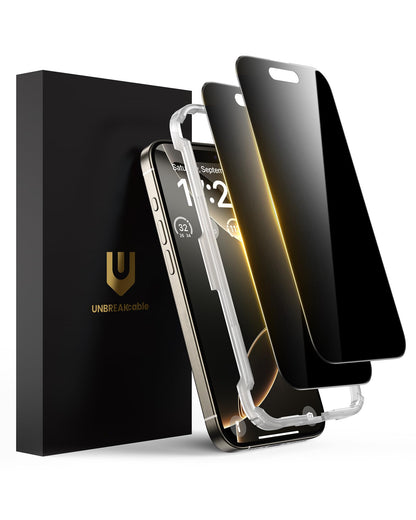 UNBREAKcable Privacy Screen Protector for iPhone 16 Pro, 2-Pack