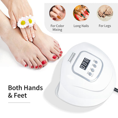 JODSONE Gel Nail Kit,210Pcs BS-74 Short Almond Nail Tips with U V Light