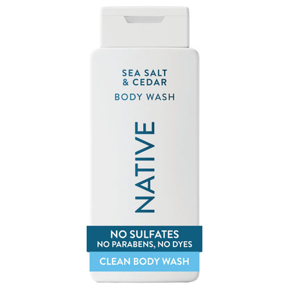 Native Clean Body Wash for Women & Men, Powder & Cotton Scent, 18 fl oz