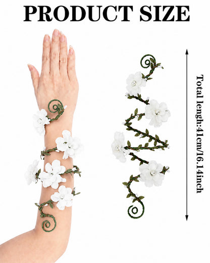 FRESHME Renaissance Fairy Floral Arm Wrap - 1 PC Elf Bracelet Forest Mother Nature Costume Renfaire Cosplay Fairy Accessories