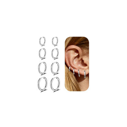 1Pair 316L Surgical Steel Opal Small Hoop Earrings for Women Hypoallergenic Medical Grade Lightweight For Cartilage Helix Daith Tragus Lobe Piercing Jewelry