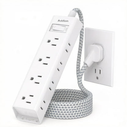 Flat Plug Power Strip, Ultra Thin Flat Extension Cord - 12 Outlets 3 Sides