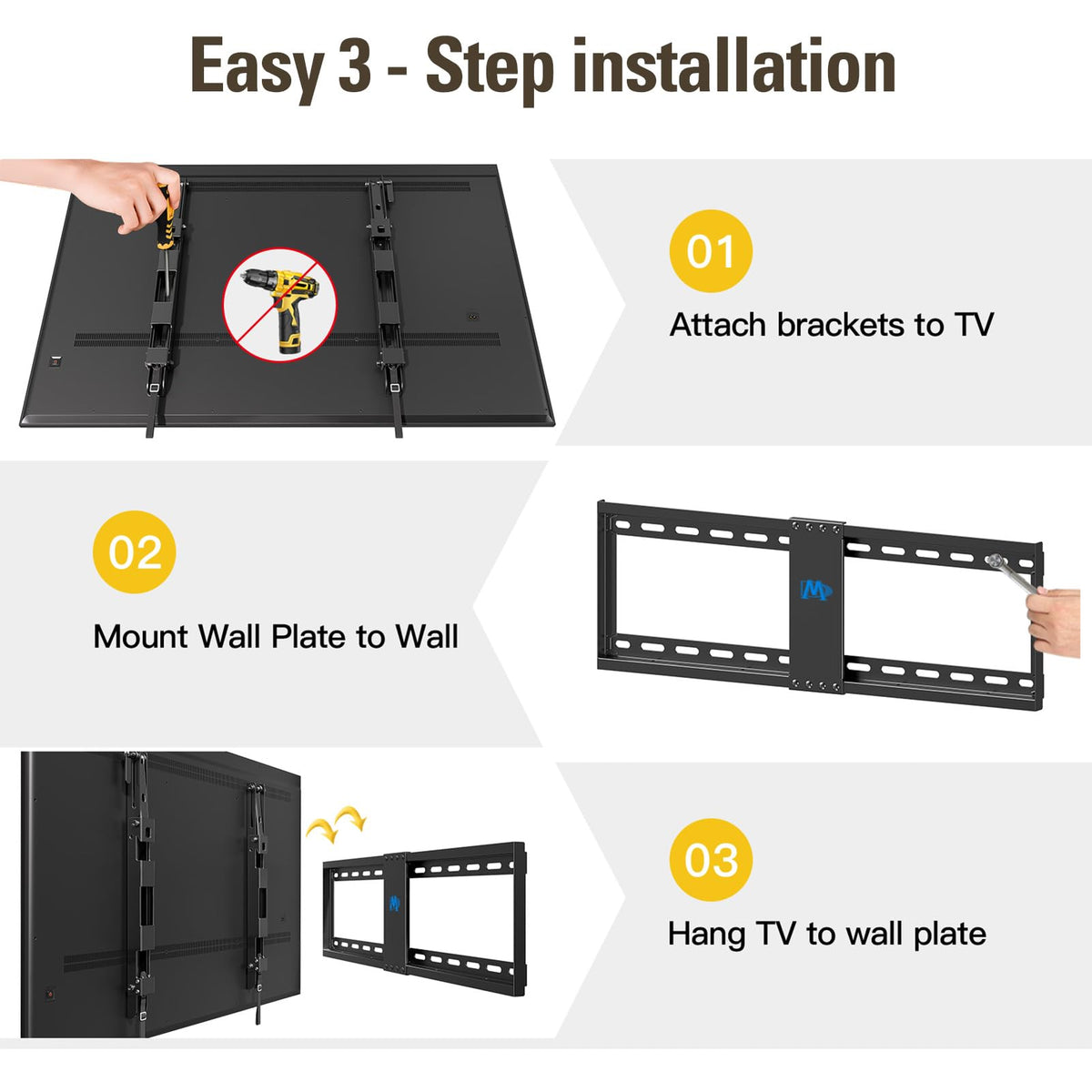 Mounting Dream TV Wall Mount for 42-86 Inch TVs, Tilting TV Mount Bracket